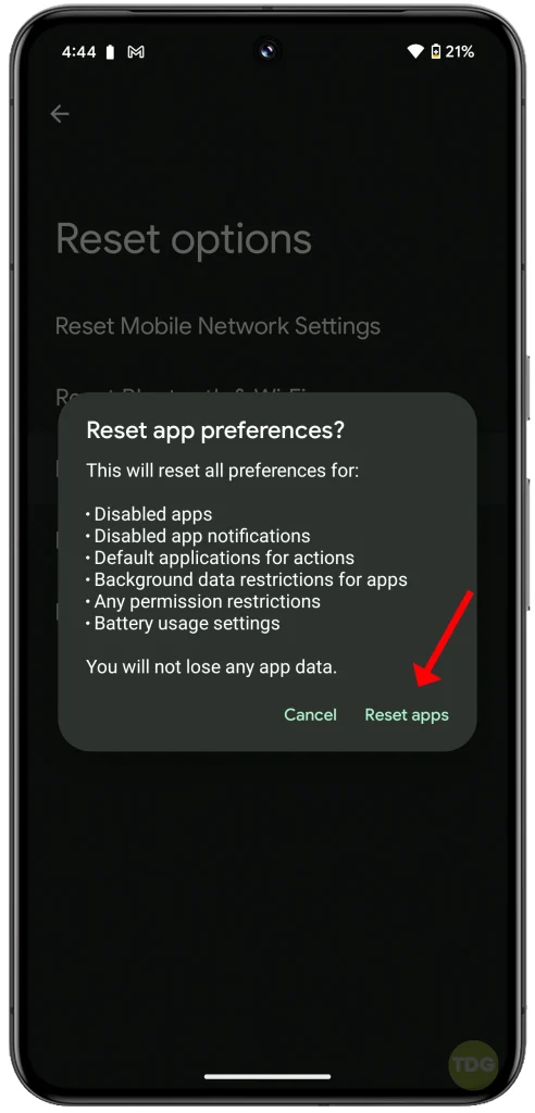 google pixel 8 reset app preferences 1