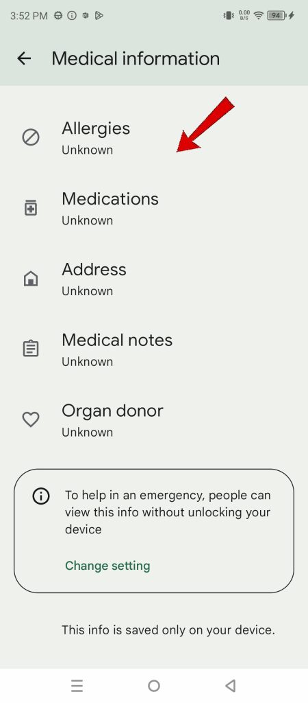 add emergency information infinix note 30 5g 3