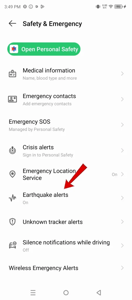 enable infinix note 30 5g earthquake alerts 1